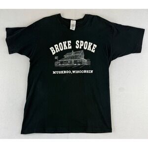 Broke Spoke Muskego WI‎ T-Shirt Men's Size XL Motorcycle Football Single Stitch